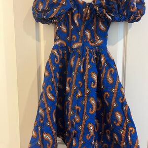 Grass-fields authentic African off shoulder A line dress .